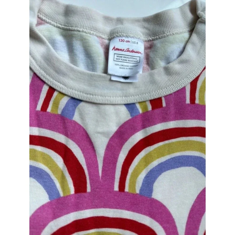 Hanna Andersson girls rainbow pajamas long sleeve size 8